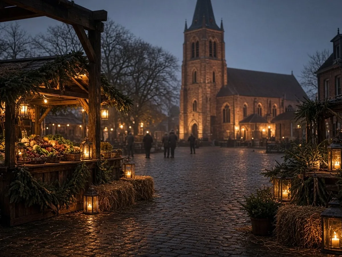 Kerstmarkt Landelijke Gilde Hingene-Wintam-Eikevliet op het Sint-Margarethaplein